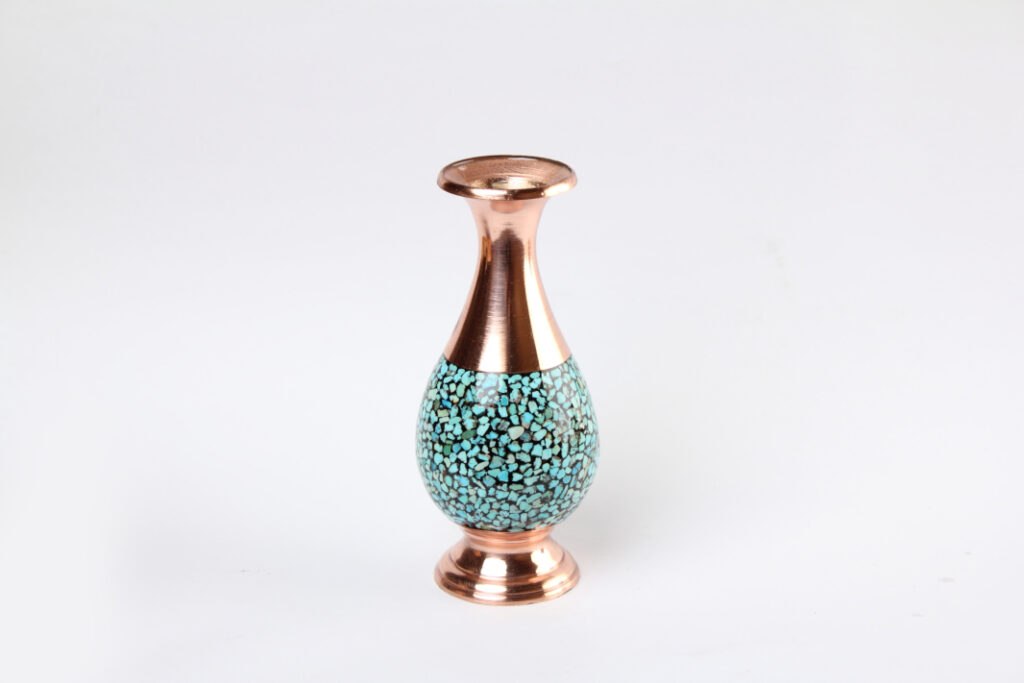 PERSIAN TURQUOISE INLYING VASE
