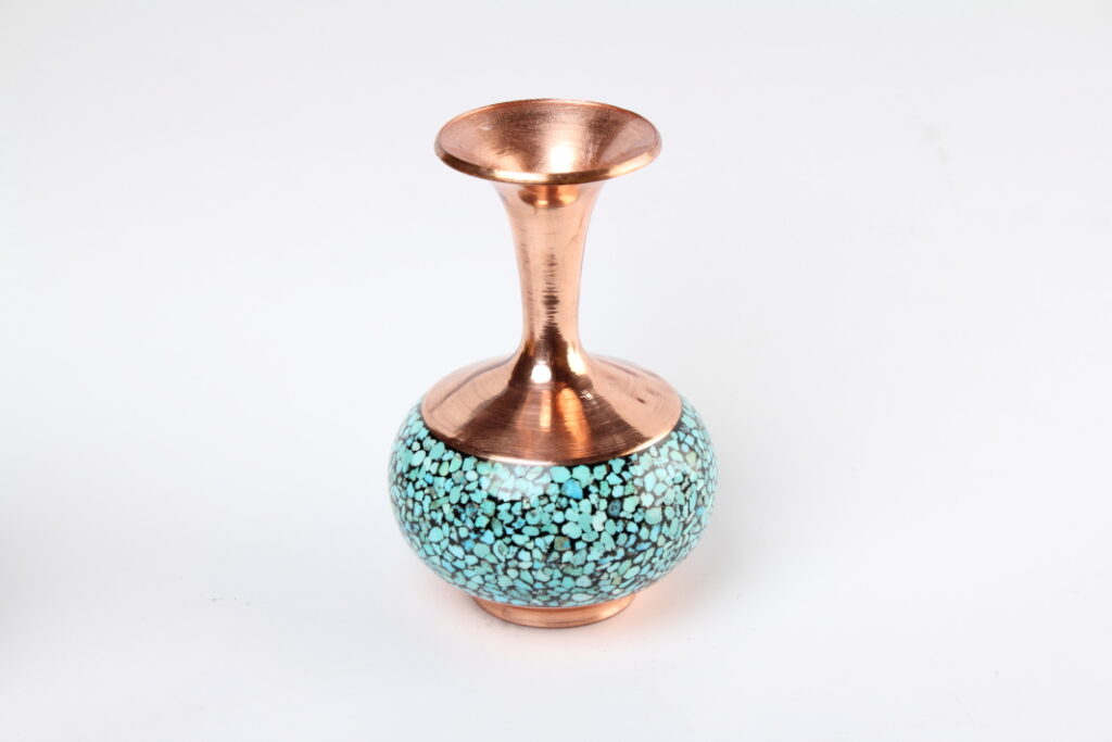 PERSIAN TURQUOISE INLYING VASE