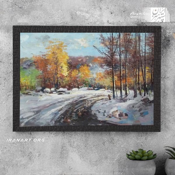 تابلو نقاشی اکریلیک برف