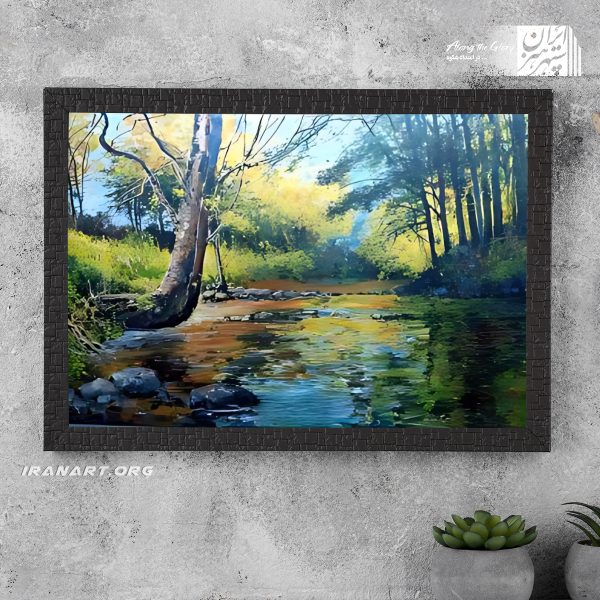 تابلو نقاشی رودخانه سبز | اثری از دل طبیعت زیبا
