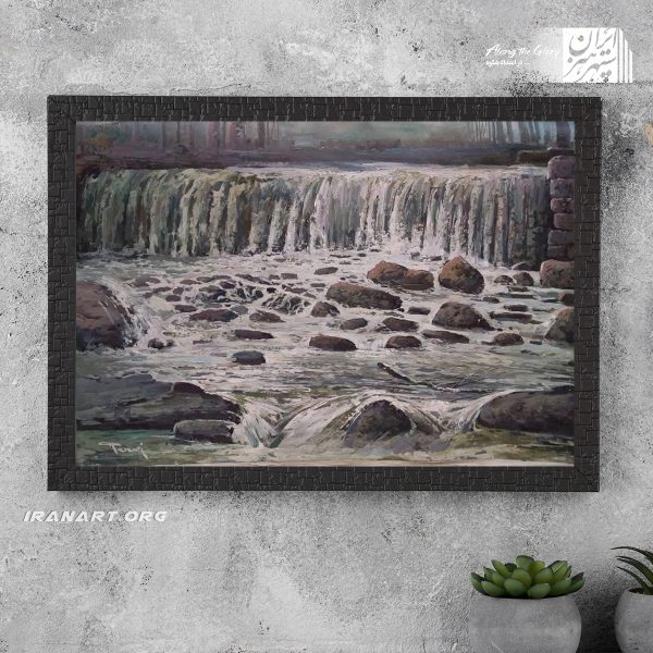تابلو نقاشی رودخانه سنگی