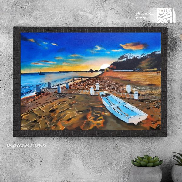 تابلو بوم رنگ و روغن غروب ساحل