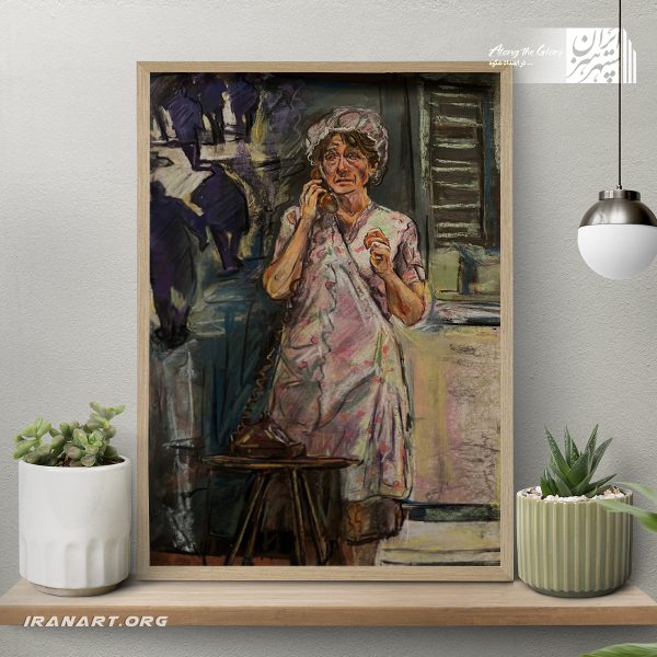 تابلو تکنیکالی پاستل گچی و زغال (سایه های تاریک)