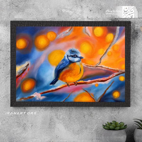 تابلو رنگ روغن پرنده