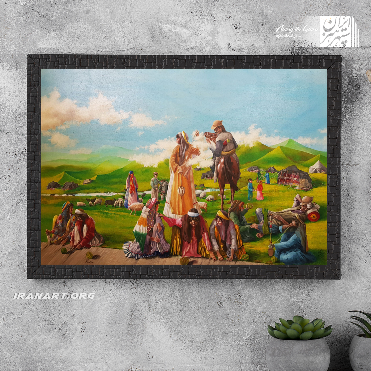 تابلو-نقاشی-رنگ-روغن-به-نام-عشایر-قشقایی تابلو نقاشی رنگ روغن به نام عشایر قشقایی - تصویر 1