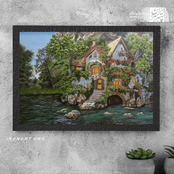 تابلو نقاشی رنگ روغن روی بوم خانه مارنی