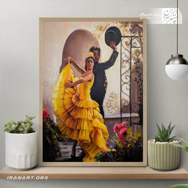 نقاشی رنگ روغن فلامینگو