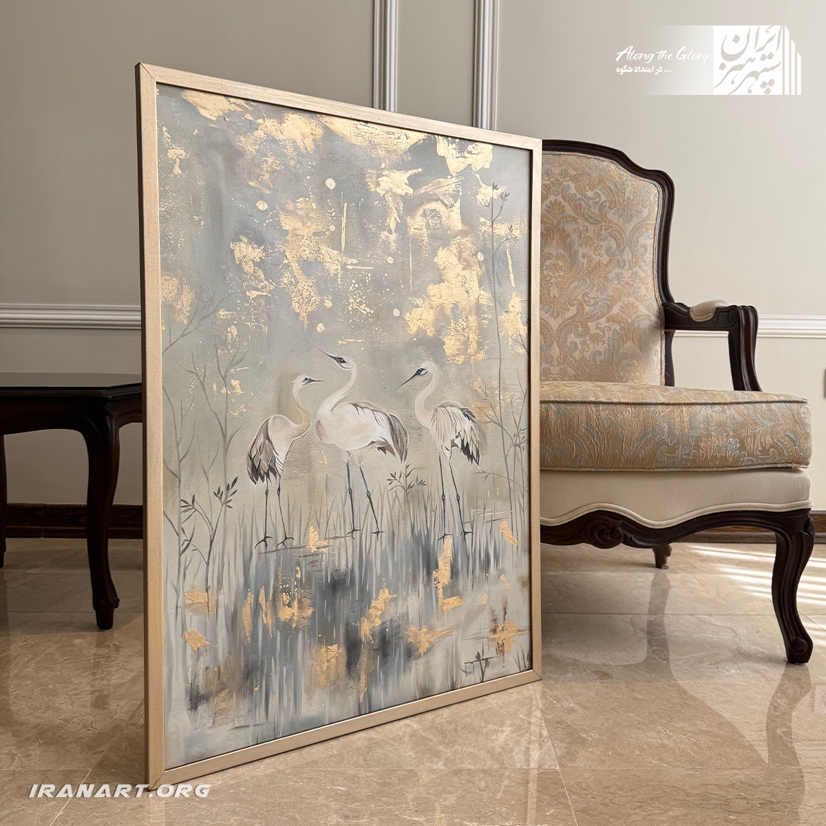 11zon_IMG_9980-1 تابلو رنگ روغن لک لک ها با قاب طلایی - Image 1