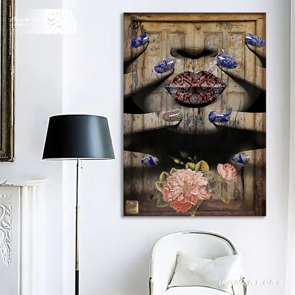 تابلو نقاشی بوم دیجیتال آرت با طراحی تلفیقی