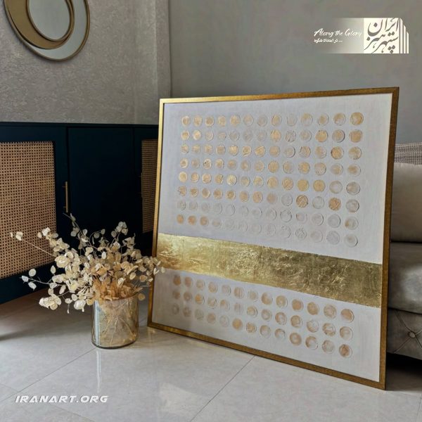 تابلو صدف کارشده با ورق طلا