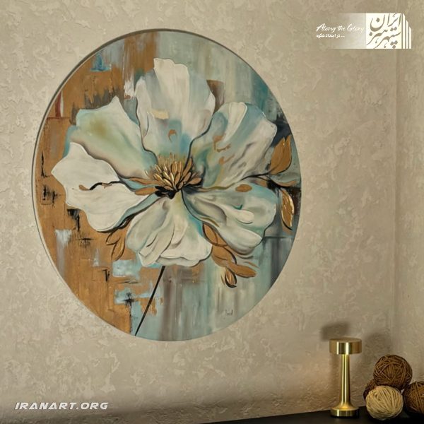 دیوار کوب نقاشی رنگ روغن گل