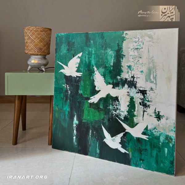 تابلو نقاشی اکریلیک کبوتر