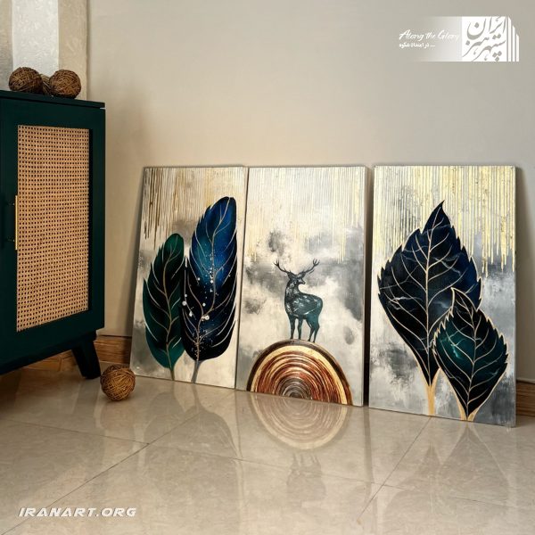 تابلو نقاشی رنگ روغن و اکریلیک، سه تکه