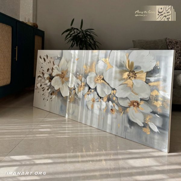 تابلو نقاشی رنگ روغن و تکسچر، با الهام از طبیعت