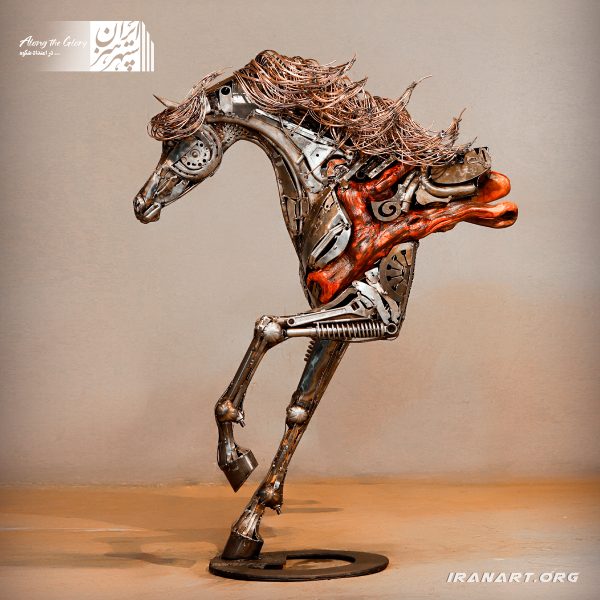 مجسمه اسب، تلفیقی چوب و فلز